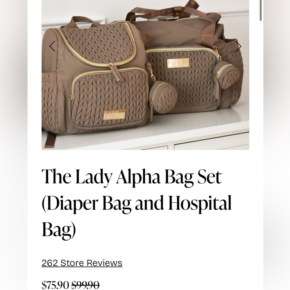 Lady Alpha nursing cover, fan, diaper bag/hospital/travel bag set